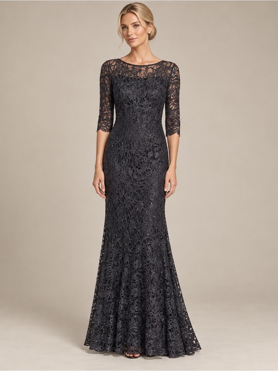 Xscape Dresses & Skirts - Xscape Lace Sequin Formal Evening Gown 3/4 Sleeve XL wedding guest